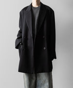 画像をギャラリービューアに読み込む, 【ssstein】W/SI SATIN PEAK LAPEL SHORT COAT - BLACK
