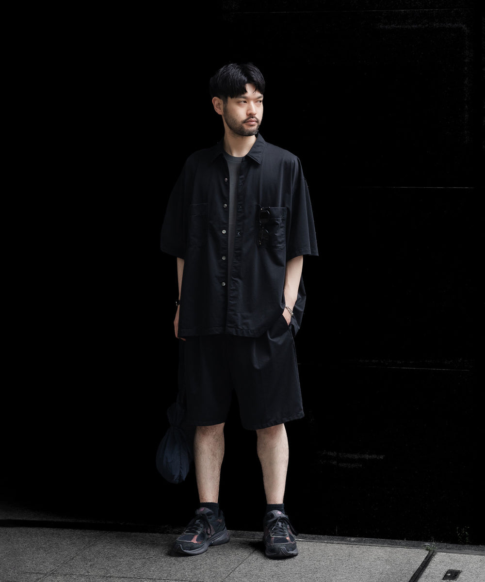 KANEMASA PHIL. カネマサフィルの36G NYLON TUCK EASY SHORTSのBLACK DYE 公式通販サイトsession福岡セレクトショップ