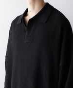 画像をギャラリービューアに読み込む, The Viridi-anneザ ヴィリディアンのLINEN KNIT POLOのBLACK 公式通販サイトsession福岡セレクトショップ

