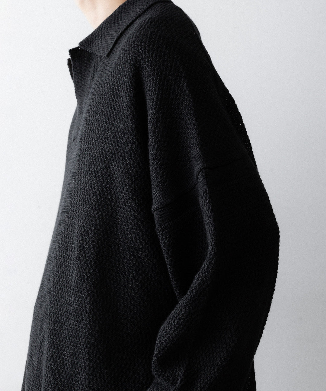 The Viridi-anneザ ヴィリディアンのLINEN KNIT POLOのBLACK 公式通販サイトsession福岡セレクトショップ
