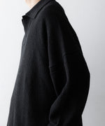 画像をギャラリービューアに読み込む, The Viridi-anneザ ヴィリディアンのLINEN KNIT POLOのBLACK 公式通販サイトsession福岡セレクトショップ
