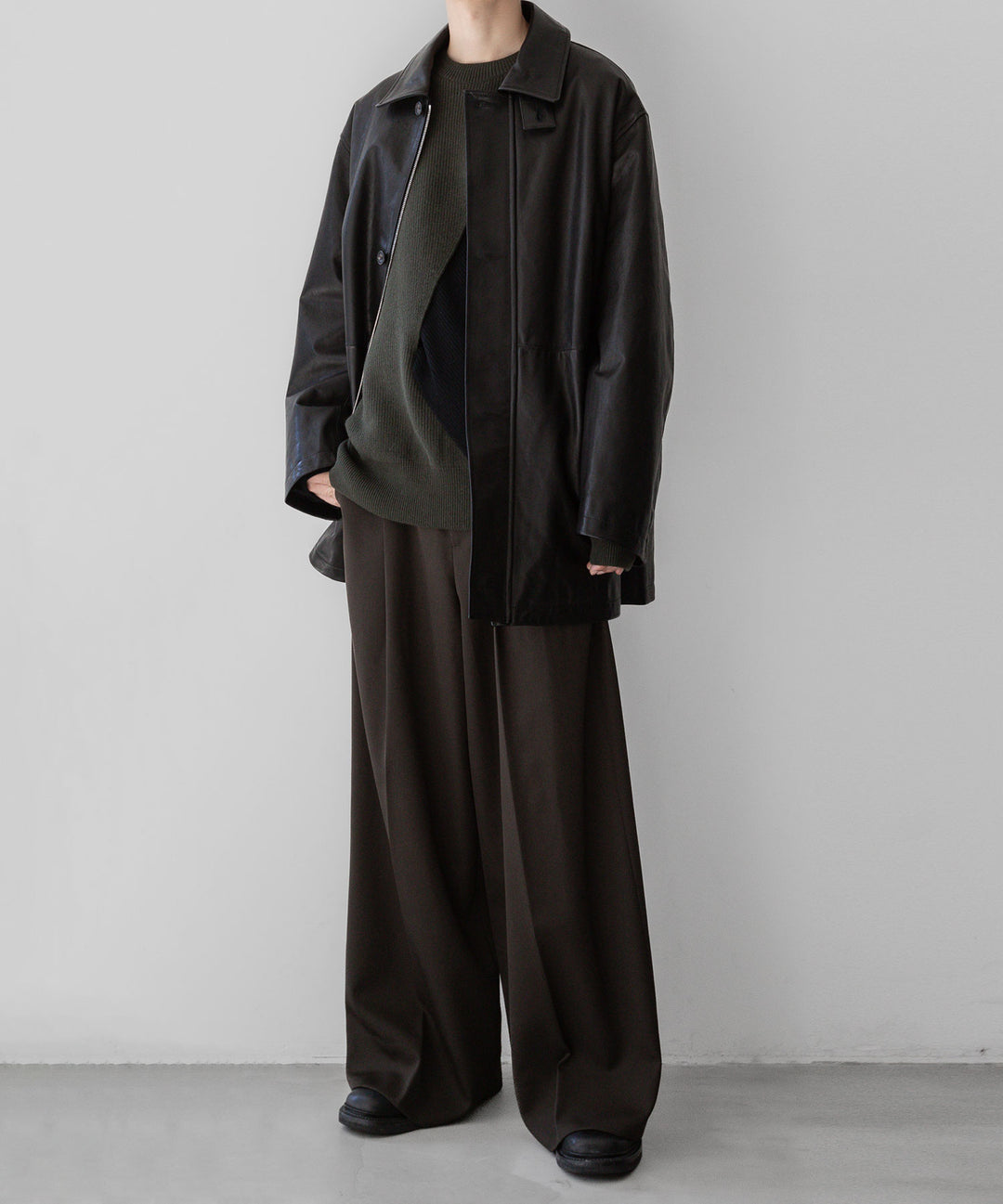 stein(シュタイン)の23AWコレクションLEATHER ZIP JACKETのBLACK 公式通販session福岡セレクトショップ