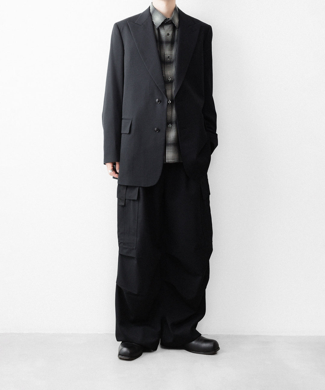 REVERBERATE リバーバレイトのFLANNEL SHIRTのBLACK×WHITE 公式通販サイトsession福岡セレクトショップ