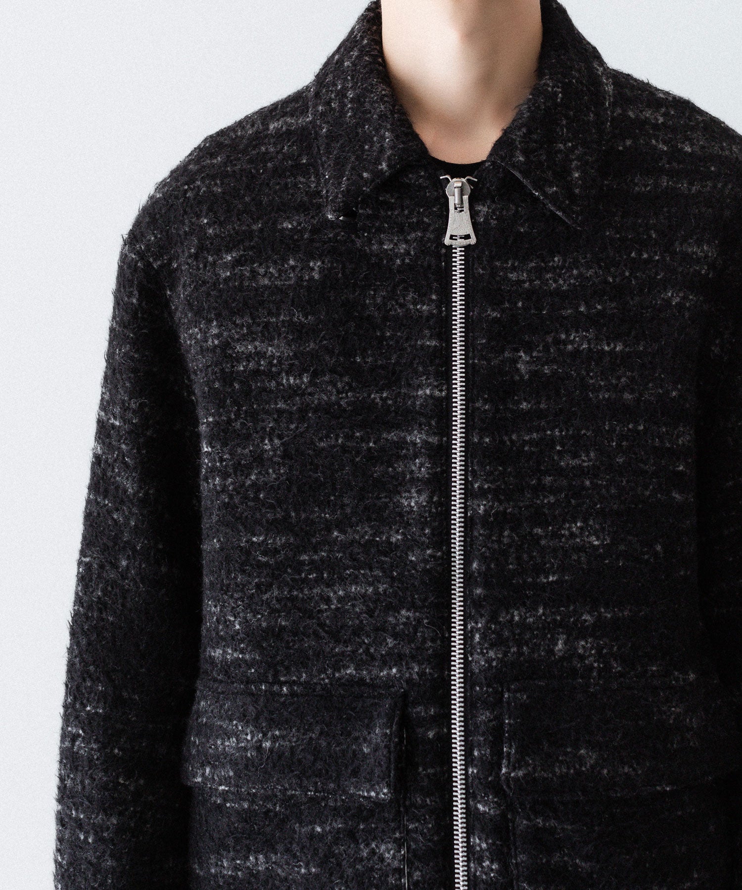 INTÉRIM - インテリムのDOUBLE FACE HAIRY BABY LAMA WOOL SPORTS JACKETのRAW BLACK公式通販サイトsession福岡セレクトショップ