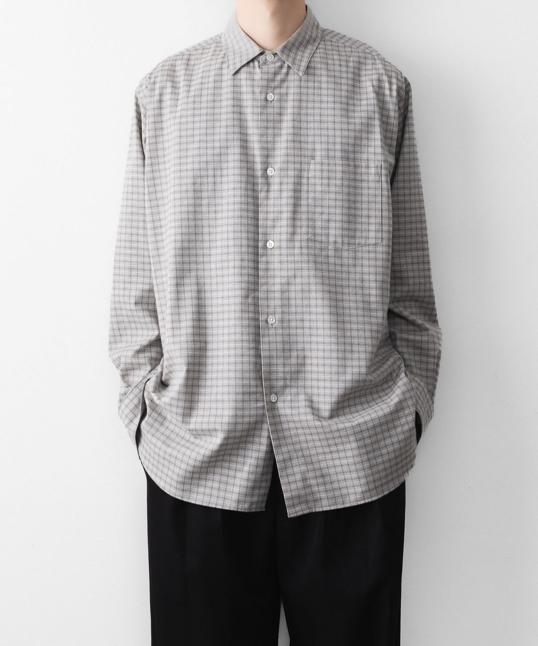 ssstein(シュタイン)のCOTTON LLAMA OVERSIZED REGULAR COLLAR SHIRT - GRAPH CHECKの公式通販サイトsession福岡セレクトショップ