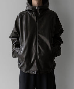 stein(シュタイン)の24SSコレクションLEATHER HOODED SHORT JACKETのBLACK