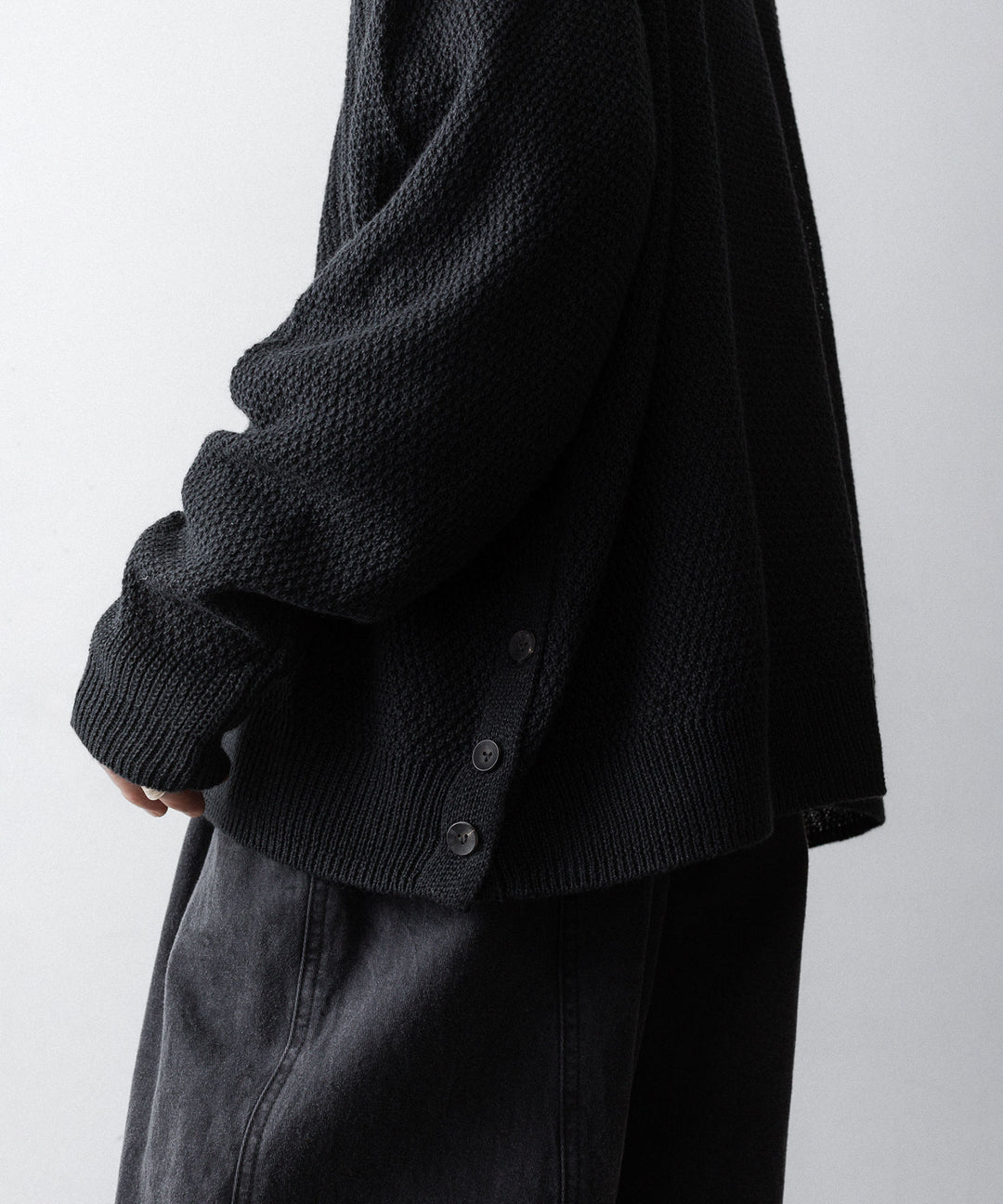 The Viridi-anneザ ヴィリディアンのLINEN KNIT POLOのBLACK 公式通販サイトsession福岡セレクトショップ