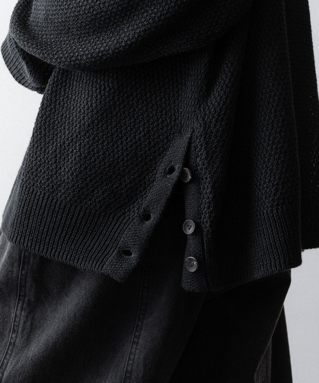 The Viridi-anneザ ヴィリディアンのLINEN KNIT POLOのBLACK 公式通販サイトsession福岡セレクトショップ