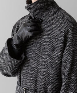 INTÉRIM(インテリム)のMELANGE DONEGAL HERRINGBONE HYPER BIG BELTED OVER COATのBLACKの公式通販サイトsession福岡セレクトショップ