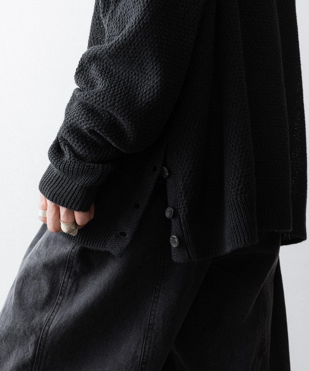 The Viridi-anneザ ヴィリディアンのLINEN KNIT POLOのBLACK 公式通販サイトsession福岡セレクトショップ