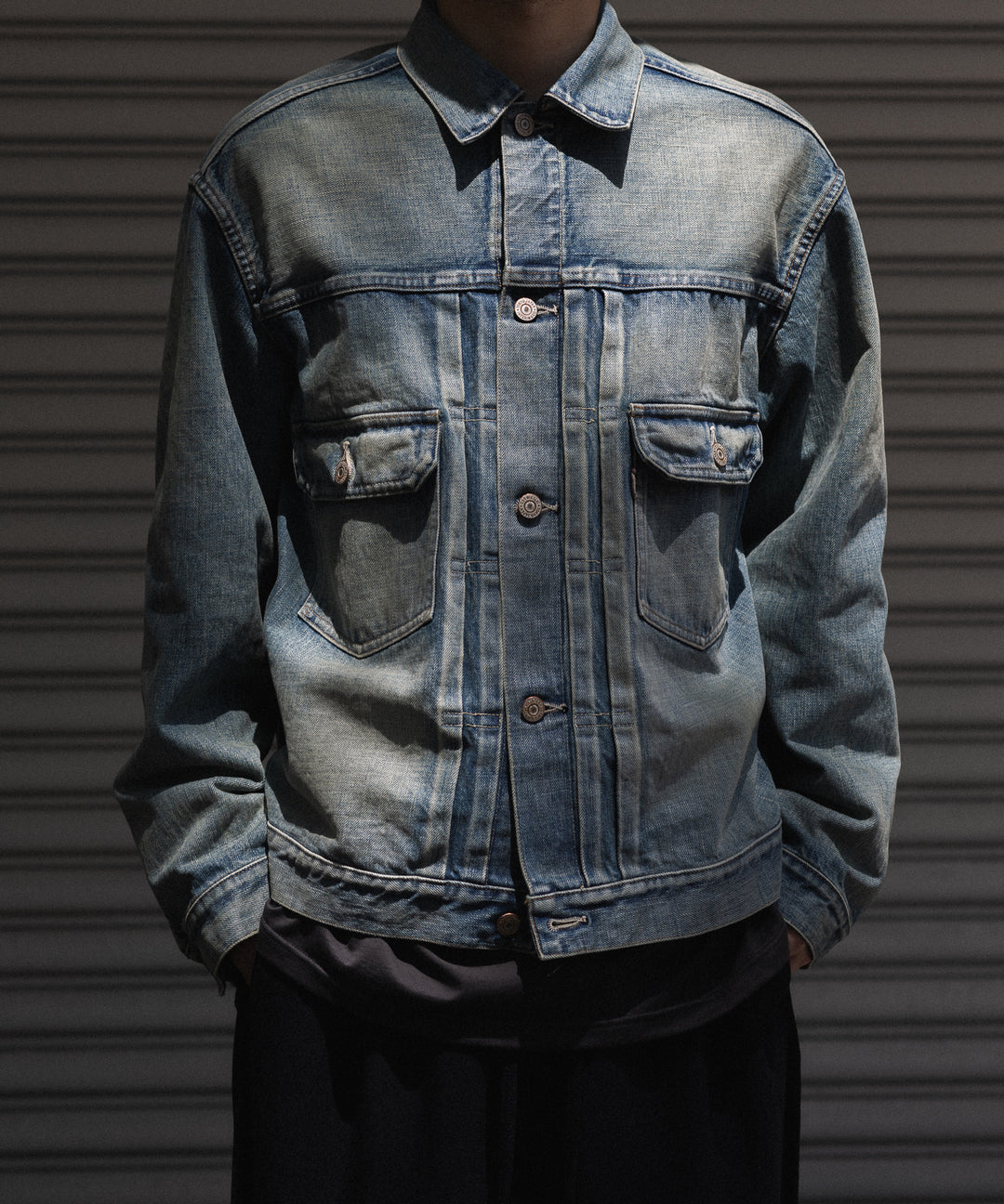 INTÉRIM インテリム HYPER BIG SHABBY VINTAGE "2ND" SHUTTLE DENIM SIDE PANEL JACKETのS.NAVY 公式通販サイトsession福岡セレクトショップ