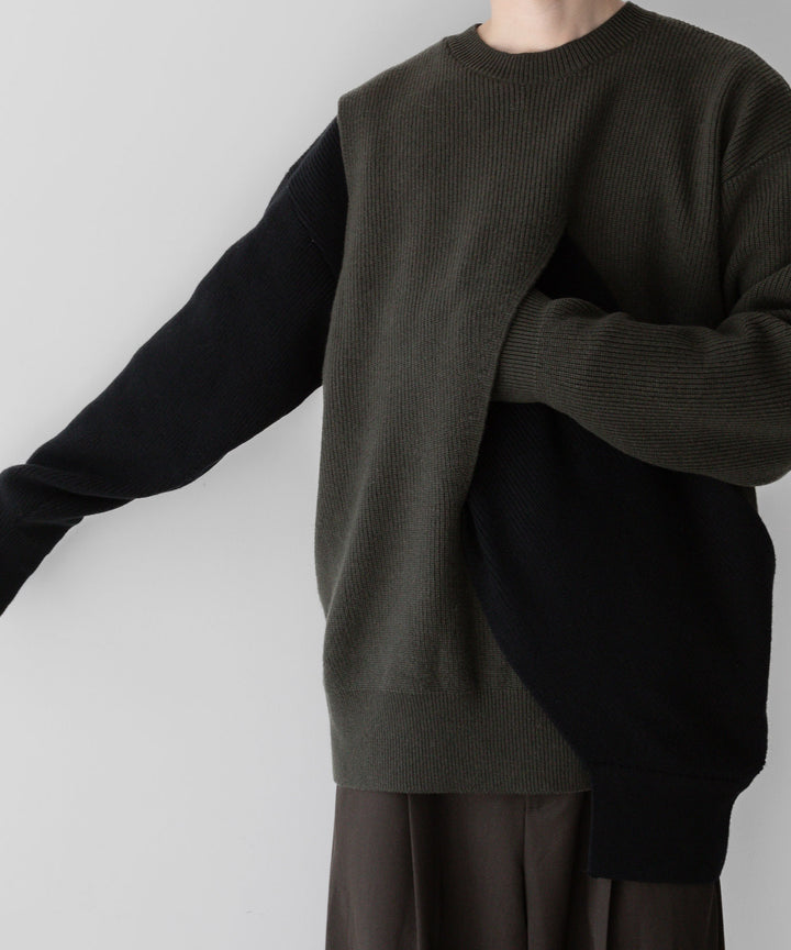 stein(シュタイン)の23AWコレクションCROSSOVER KNIT LSのMILITARY KHAKI × BLACK