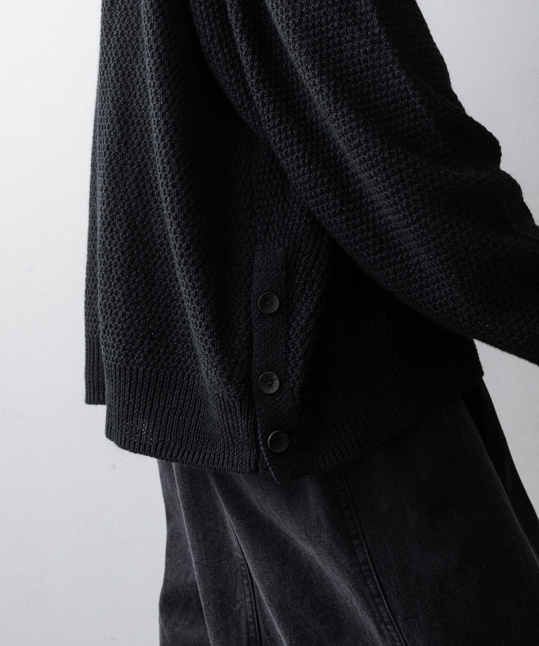 The Viridi-anneザ ヴィリディアンのLINEN KNIT POLOのBLACK 公式通販サイトsession福岡セレクトショップ