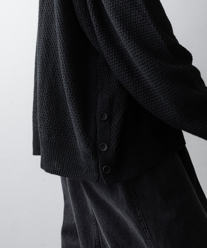 The Viridi-anneザ ヴィリディアンのLINEN KNIT POLOのBLACK 公式通販サイトsession福岡セレクトショップ