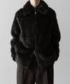 【ssstein】ACRYLIC FUR JACKET - GREY KHAKI