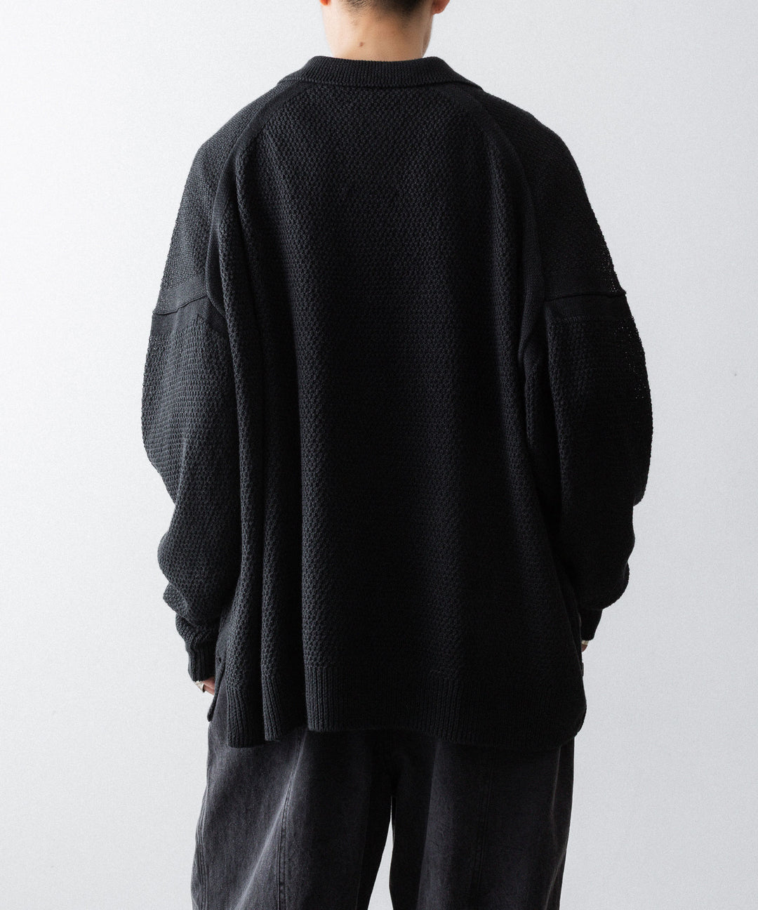 The Viridi-anneザ ヴィリディアンのLINEN KNIT POLOのBLACK 公式通販サイトsession福岡セレクトショップ