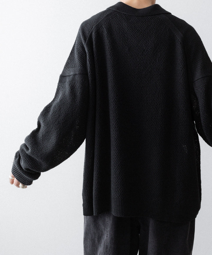 The Viridi-anneザ ヴィリディアンのLINEN KNIT POLOのBLACK 公式通販サイトsession福岡セレクトショップ
