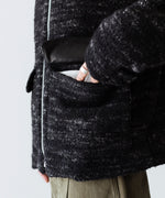 画像をギャラリービューアに読み込む, 【INTÉRIM】DOUBLE FACE HAIRY BABY LAMA WOOL SPORTS JACKET - RAW BLACK
