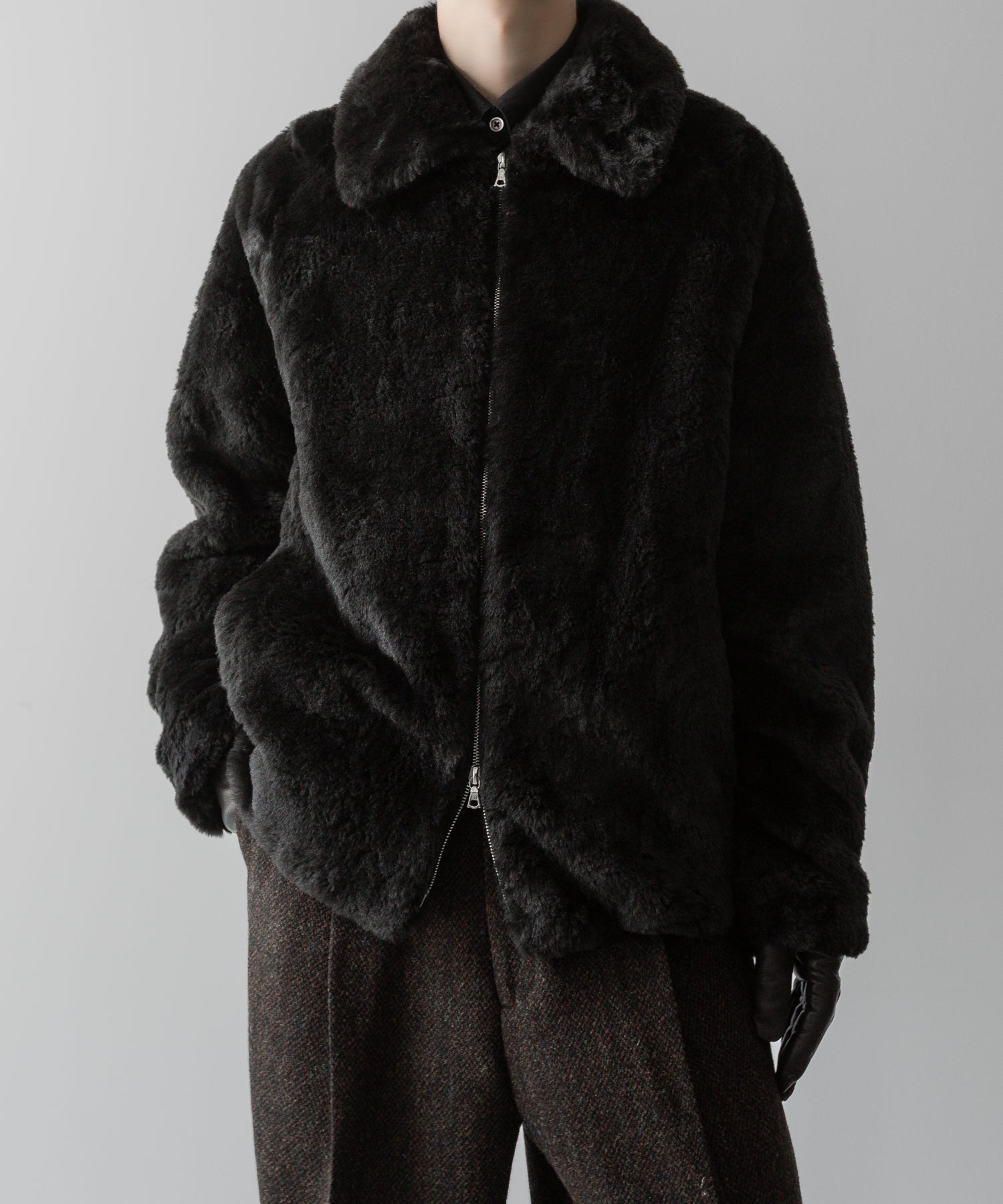 ssstein(シュタイン)の24AWコレクション ACRYLIC FUR JACKET - GREY KHAKI 公式通販サイトsession福岡セレクトショップ