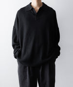 画像をギャラリービューアに読み込む, The Viridi-anneザ ヴィリディアンのLINEN KNIT POLOのBLACK 公式通販サイトsession福岡セレクトショップ
