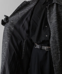 INTÉRIM(インテリム)のMELANGE DONEGAL HERRINGBONE HYPER BIG BELTED OVER COATのBLACKの公式通販サイトsession福岡セレクトショップ