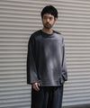 【INTÉRIM】   HYPER BIG HIGH GAUGE SUVIN JERSEY L/S FOOTBALL TEE - SMOKE BLACK