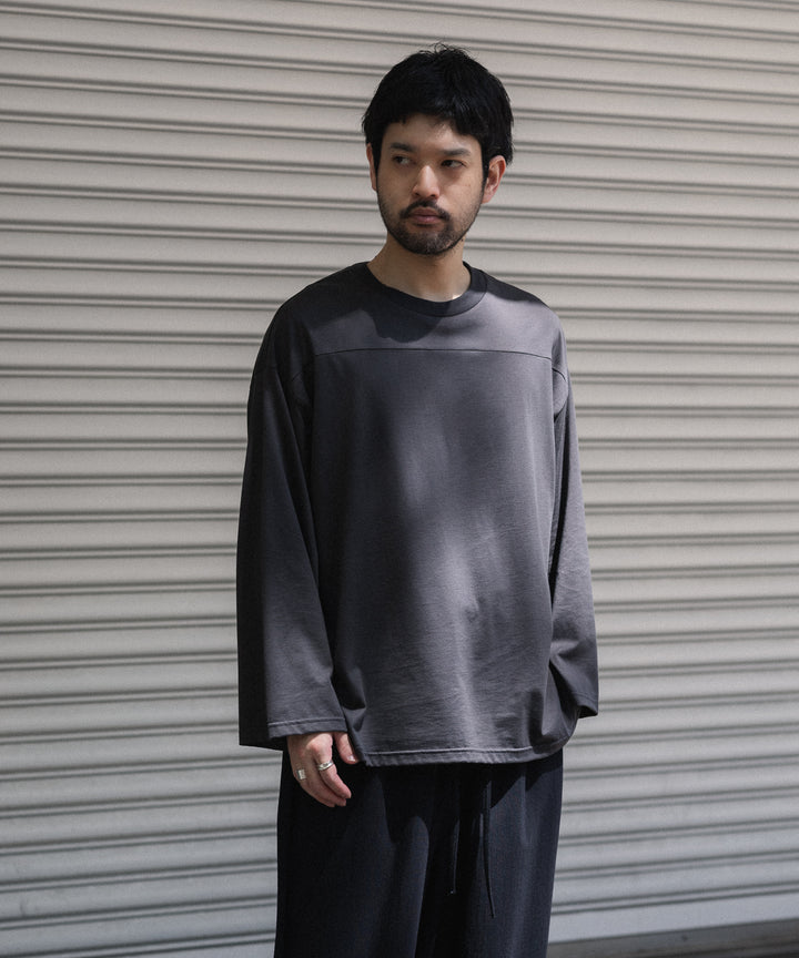 INTÉRIM インテリムHYPER BIG HIGH GAUGE SUVIN JERSEY L/S FOOTBALL TEEのSMOKE BLACK 公式通販サイトsession福岡セレクトショップ