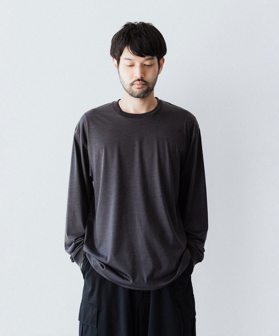 KANEMASA PHIL.-カネマサフィル36G WOOL L/S TEEのCHARCOAL公式通販サイトsession福岡セレクトショップ