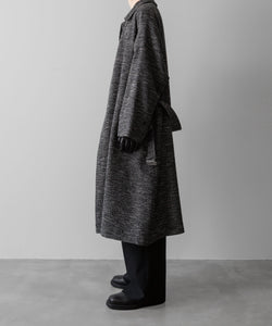 INTÉRIM(インテリム)のMELANGE DONEGAL HERRINGBONE HYPER BIG BELTED OVER COATのBLACKの公式通販サイトsession福岡セレクトショップ