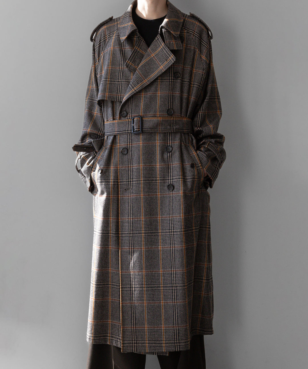 stein(シュタイン)の23AWコレクションOVERSIZED TRENCH COATのGLEN CHECK sessionセッション福岡セレクトショップ 公式通販サイト