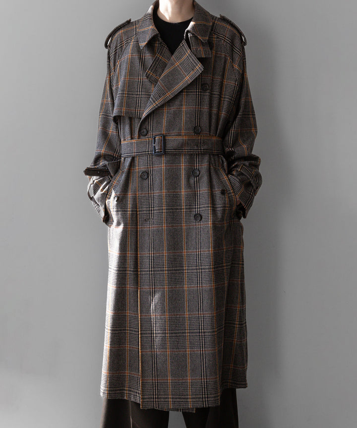 stein(シュタイン)の23AWコレクションOVERSIZED TRENCH COATのGLEN CHECK sessionセッション福岡セレクトショップ 公式通販サイト
