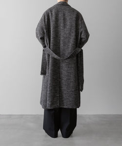 INTÉRIM(インテリム)のMELANGE DONEGAL HERRINGBONE HYPER BIG BELTED OVER COATのBLACKの公式通販サイトsession福岡セレクトショップ