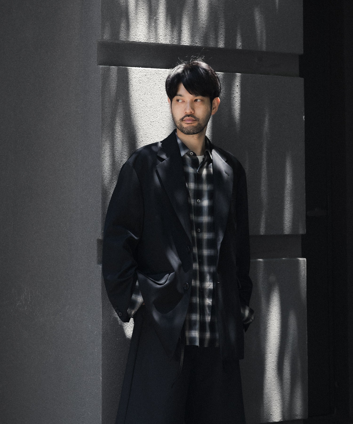 ssstein / シュタイン】COTTON VISCOSE OVERSIZED LS SHIRT - BLACK