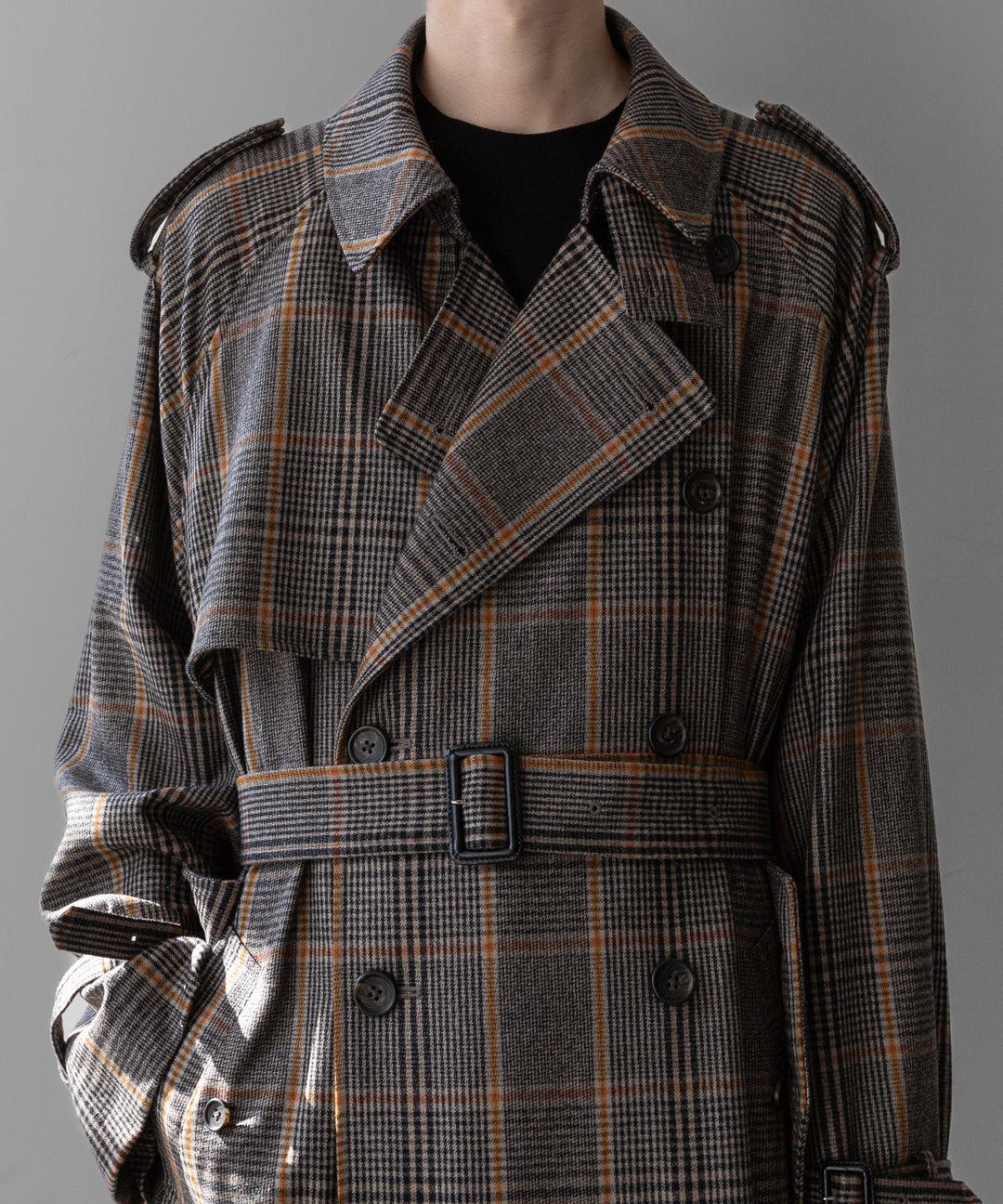 stein(シュタイン)の23AWコレクションOVERSIZED TRENCH COATのGLEN CHECK sessionセッション福岡セレクトショップ 公式通販サイト