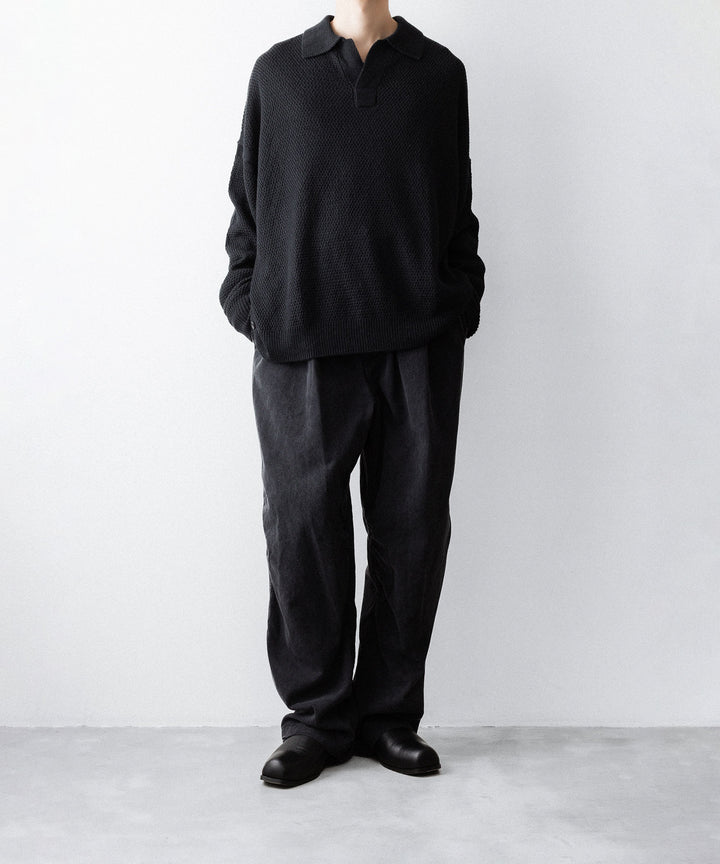 The Viridi-anneザ ヴィリディアンのLINEN KNIT POLOのBLACK 公式通販サイトsession福岡セレクトショップ