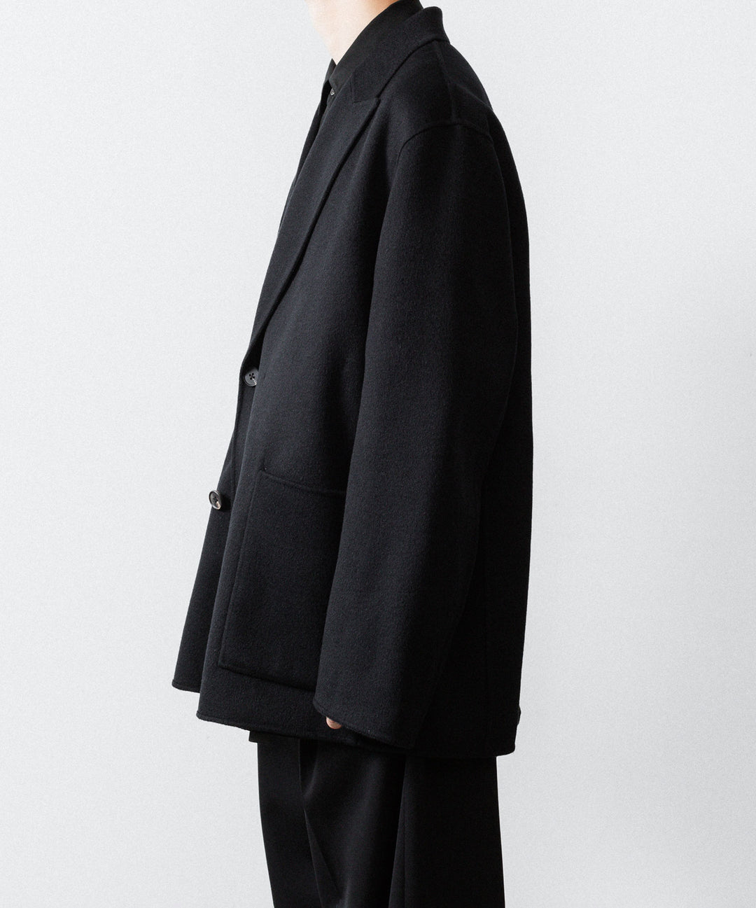 ssstein(シュタイン)のWOOL/CASHMERE REVERSIBLE PEAK LAPEL JACKET - BLACK × BLACKの公式通販サイトsession福岡セレクトショップ