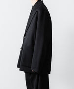 画像をギャラリービューアに読み込む, ssstein(シュタイン)のWOOL/CASHMERE REVERSIBLE PEAK LAPEL JACKET - BLACK × BLACKの公式通販サイトsession福岡セレクトショップ
