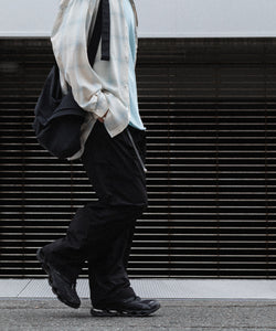 ssstein / シュタイン】 WINDPROOF NYLON WIDE EASY TROUSERS - BLACK