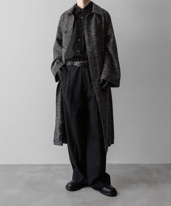 INTÉRIM(インテリム)のMELANGE DONEGAL HERRINGBONE HYPER BIG BELTED OVER COATのBLACKの公式通販サイトsession福岡セレクトショップ