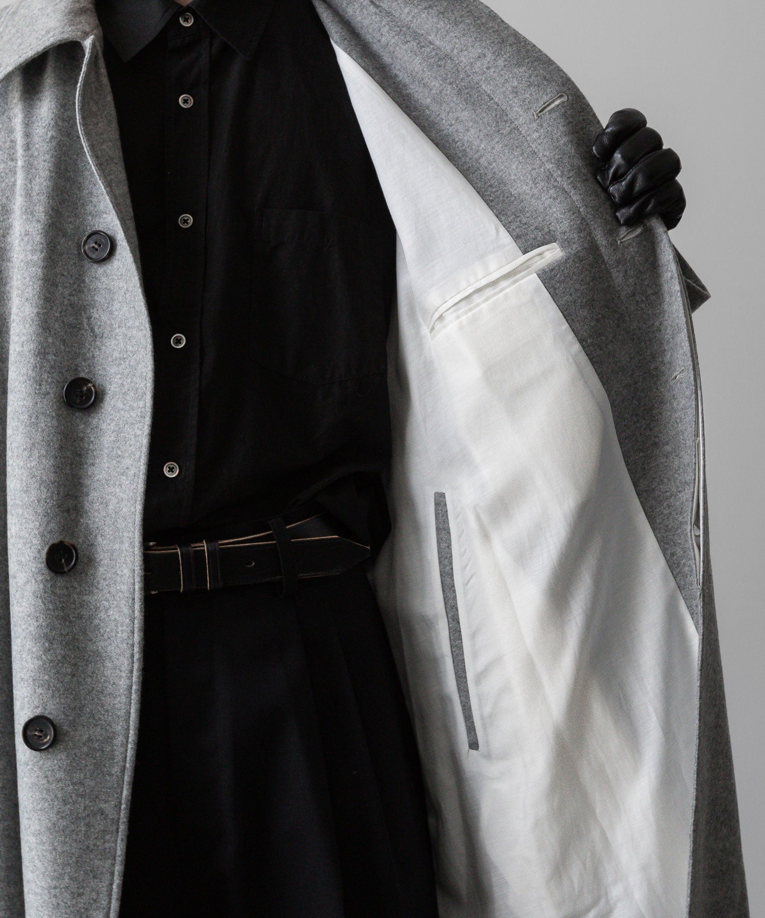 INTÉRIM(インテリム)のCASHMERE DRAP HYPER BIG BELTED OVER COATのGRAYの公式通販サイトsession福岡セレクトショップ