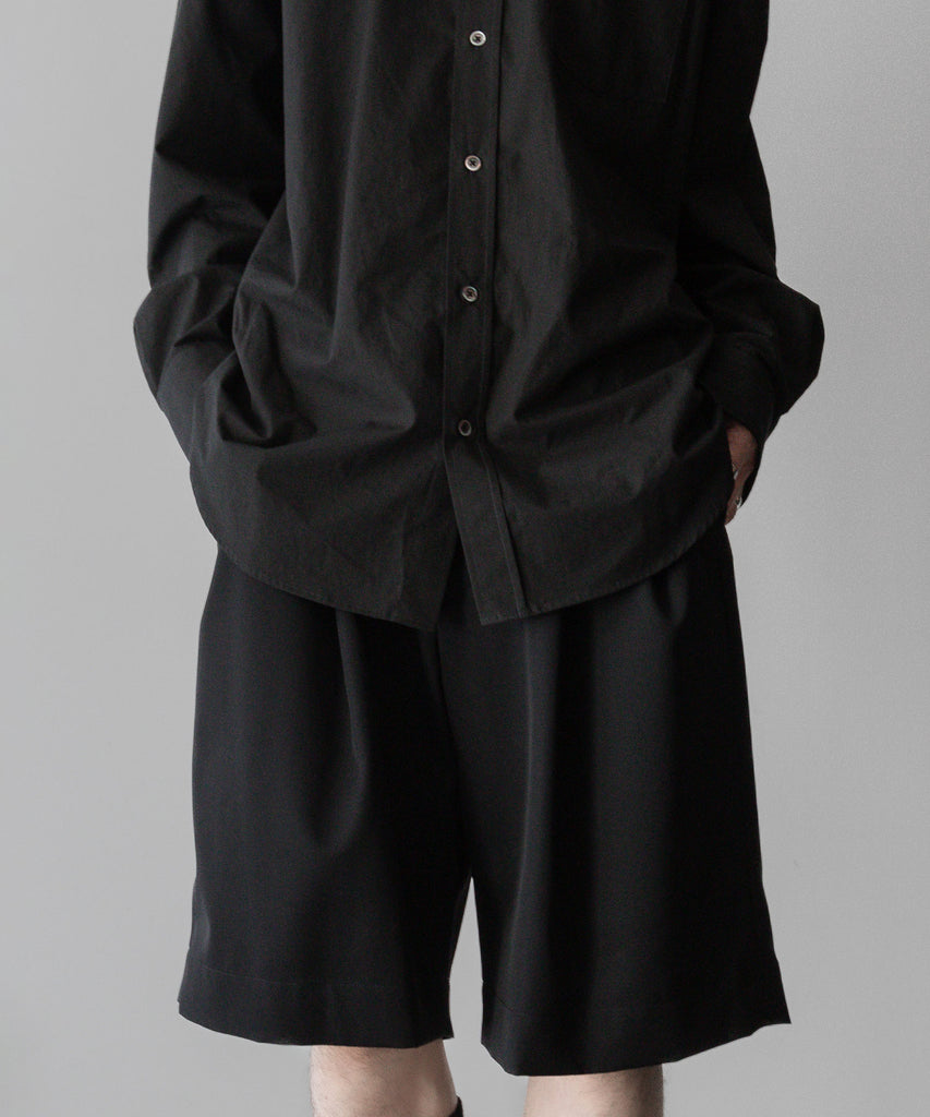 シュタイン stein ワイドイージー ショートパンツ 2タックワイドパンツ stein / シュタイン】WIDE EASY SHORT TROUSERS - BLACK | 公式通販