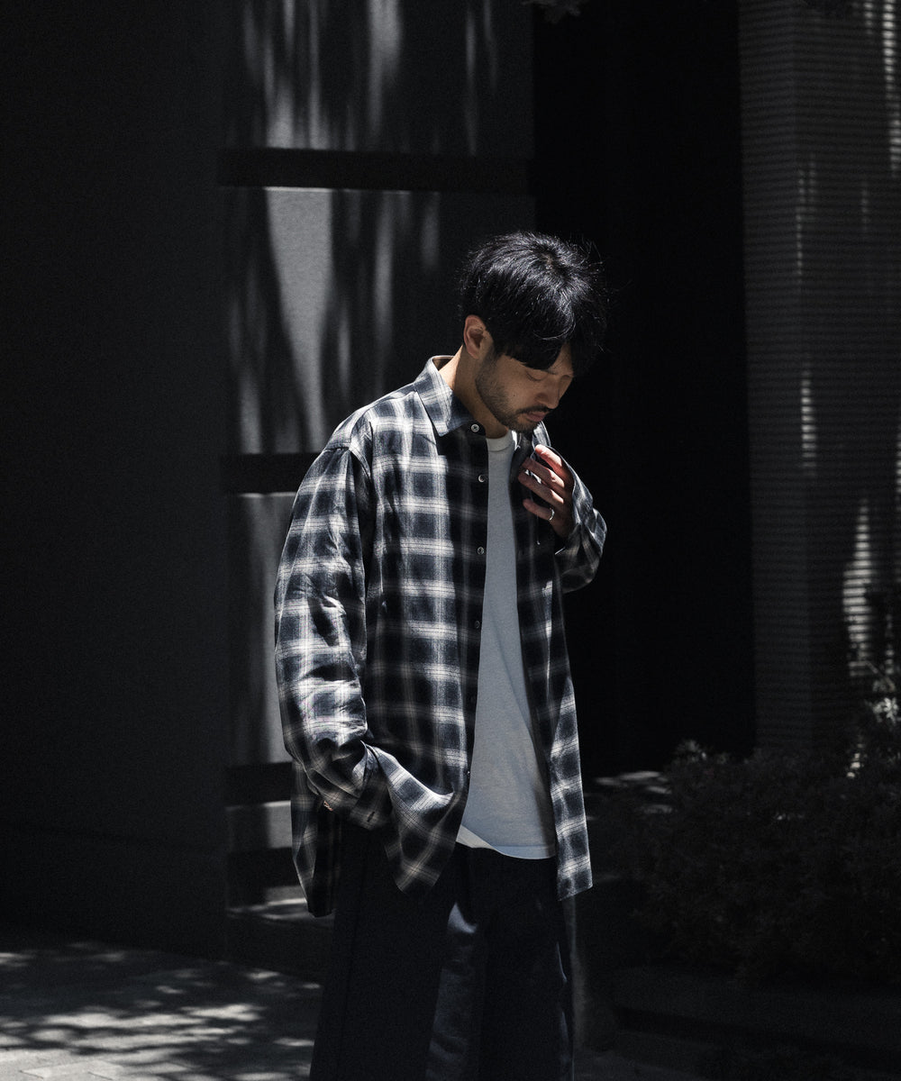 ssstein(シュタイン)のCOTTON VISCOSE OVERSIZED LS SHIRT - BLACK OMBREの公式通販サイトsession福岡セレクトショップ