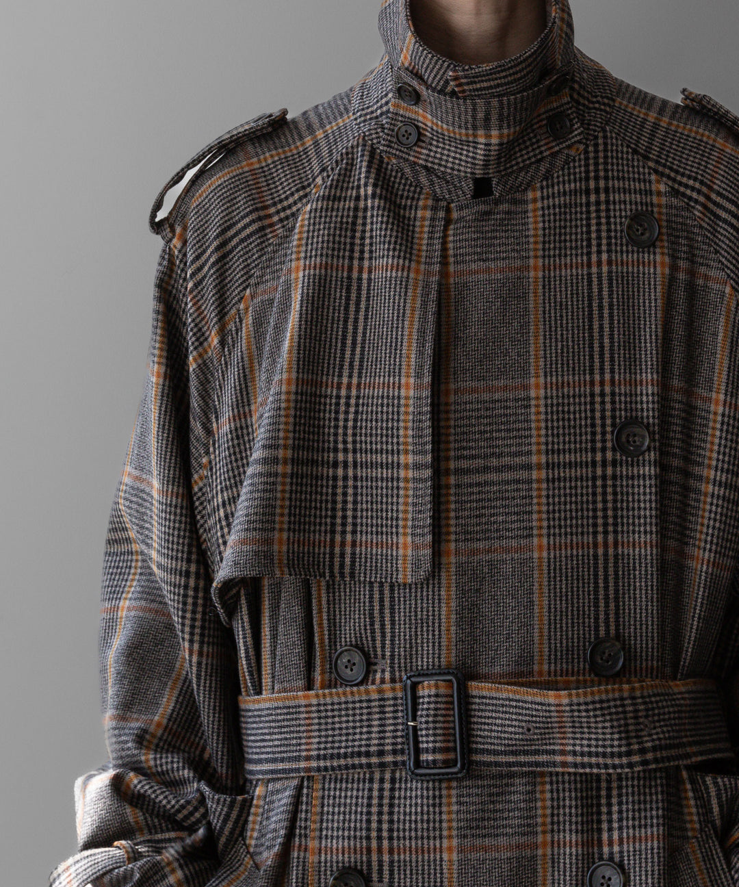 stein(シュタイン)の23AWコレクションOVERSIZED TRENCH COATのGLEN CHECK sessionセッション福岡セレクトショップ 公式通販サイト