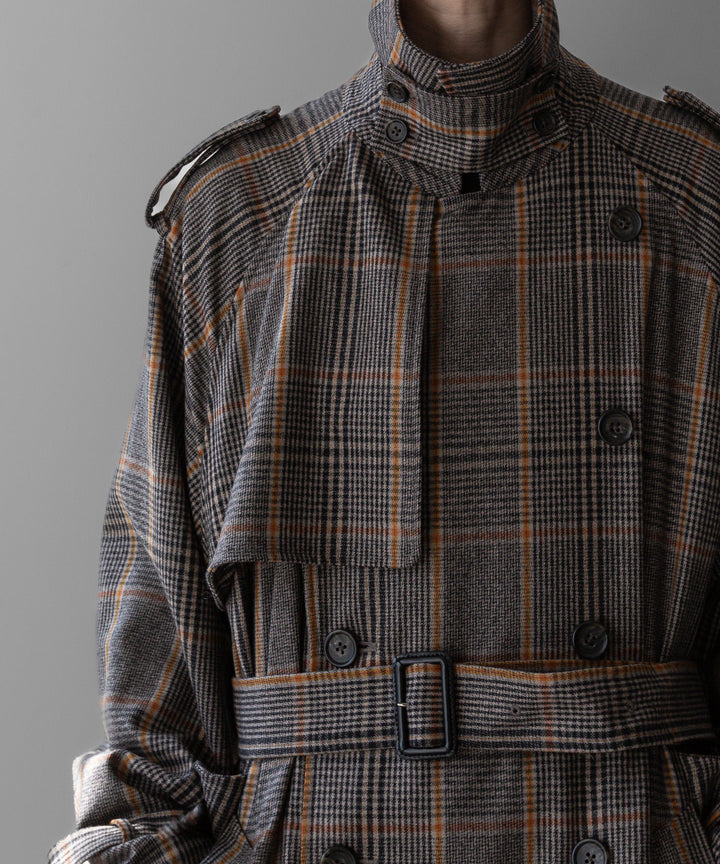 stein(シュタイン)の23AWコレクションOVERSIZED TRENCH COATのGLEN CHECK sessionセッション福岡セレクトショップ 公式通販サイト