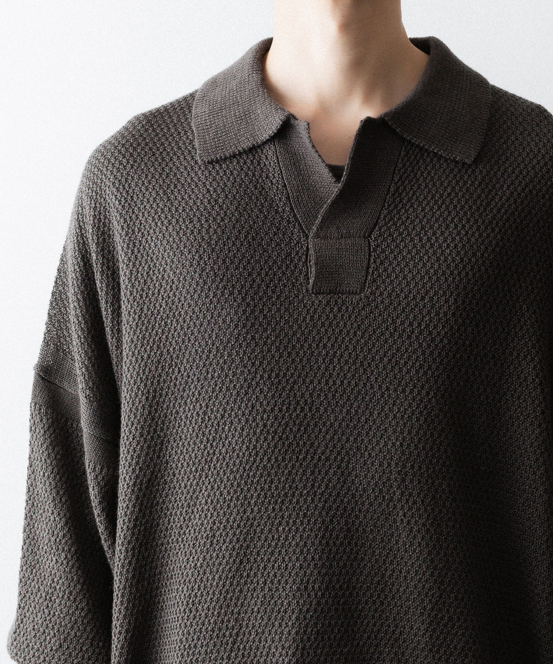 The Viridi-anneザ ヴィリディアンのLINEN KNIT POLOのGRAY BROWN 公式通販サイトsession福岡セレクトショップ