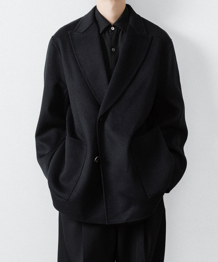 ssstein(シュタイン)のWOOL/CASHMERE REVERSIBLE PEAK LAPEL JACKET - BLACK × BLACKの公式通販サイトsession福岡セレクトショップ