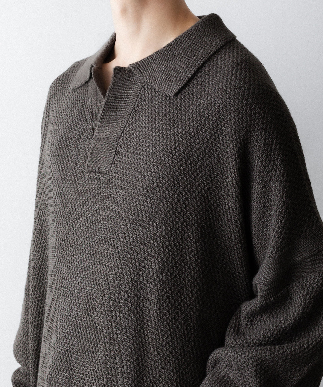 The Viridi-anneザ ヴィリディアンのLINEN KNIT POLOのGRAY BROWN 公式通販サイトsession福岡セレクトショップ