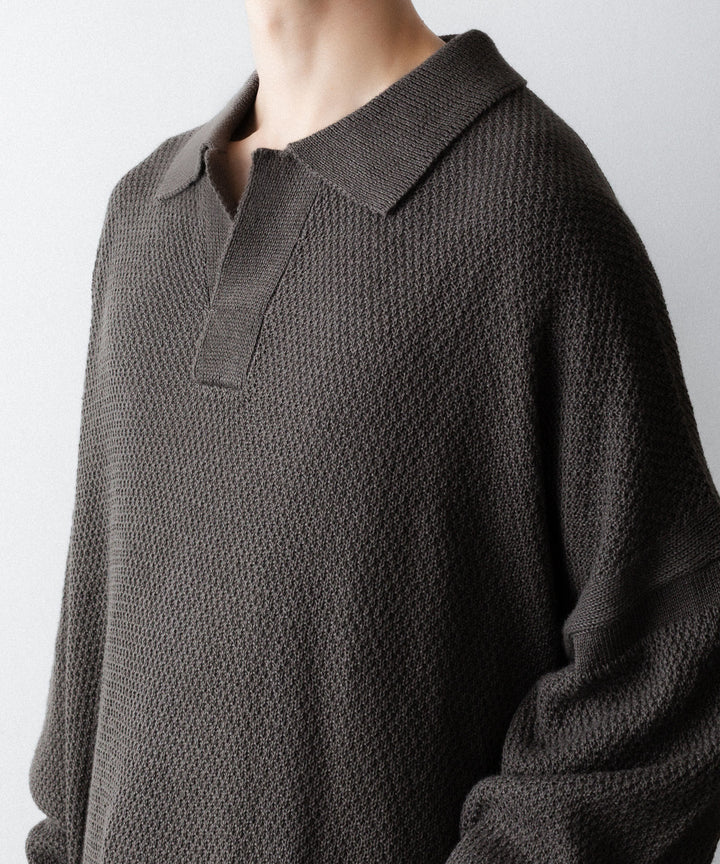 The Viridi-anneザ ヴィリディアンのLINEN KNIT POLOのGRAY BROWN 公式通販サイトsession福岡セレクトショップ