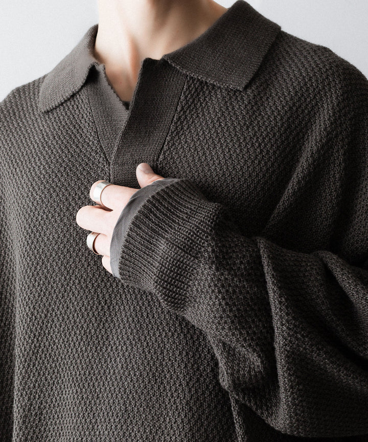 The Viridi-anneザ ヴィリディアンのLINEN KNIT POLOのGRAY BROWN 公式通販サイトsession福岡セレクトショップ