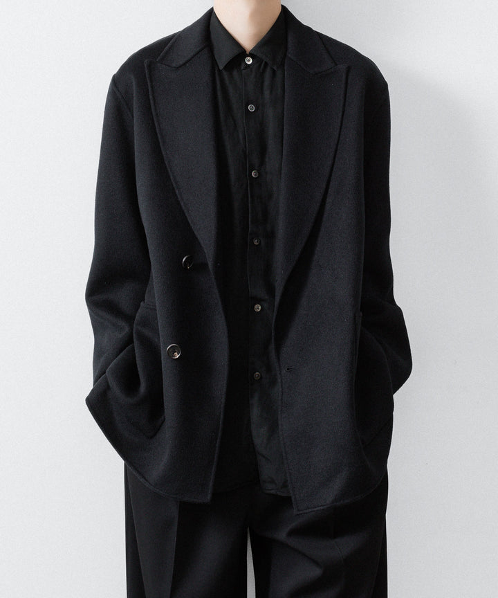 ssstein(シュタイン)のWOOL/CASHMERE REVERSIBLE PEAK LAPEL JACKET - BLACK × BLACKの公式通販サイトsession福岡セレクトショップ